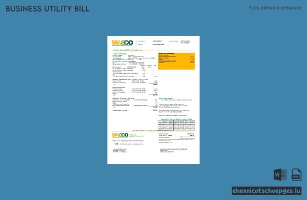 Southern Maryland Electric Cooperative – SMECO: Beispielrechnung für Geschäftskunden (Vorschau)